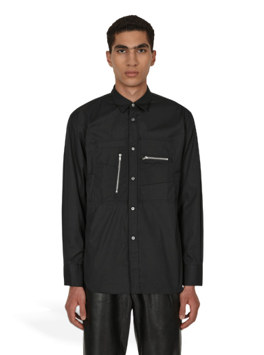 Košeľa Comme des Garçons Poplin Zip Shirt Čierna | FJ-B001-W22 1