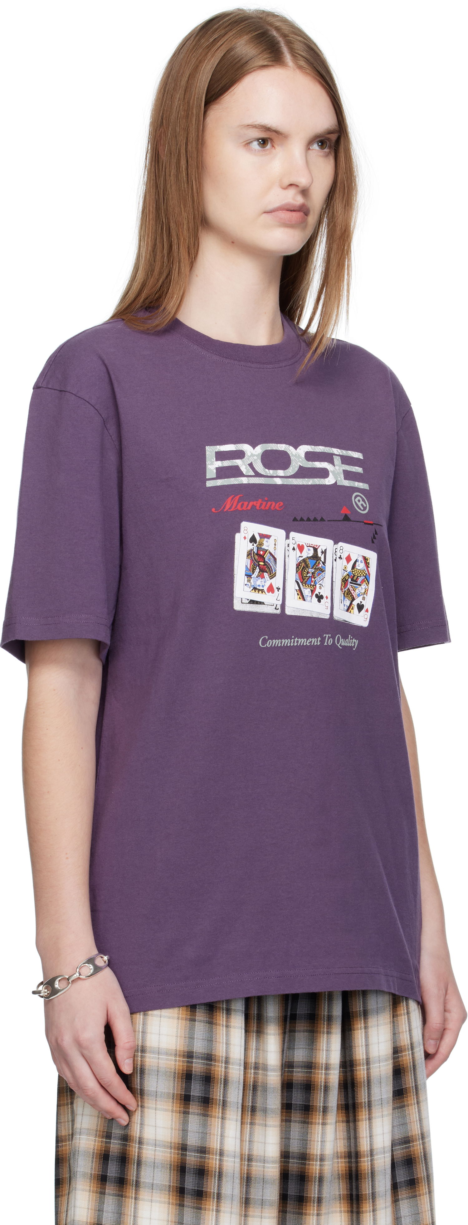 Tričko Martine Rose Martine Rose Classic Playing Cards Graphic Tee Fialová | 603JE01605FA, 1