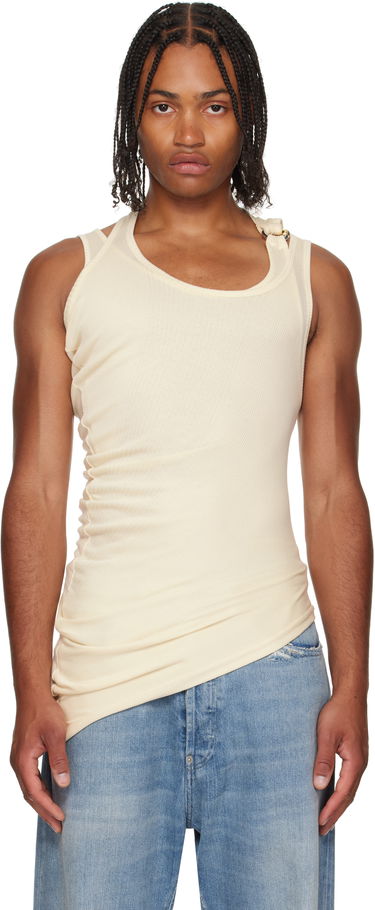 Tielko Jean Paul Gaultier Jean Paul Gaultier 'Gaultier' Piercing Tank Top Béžová | 25/03-W-TO292-J000-03, 0