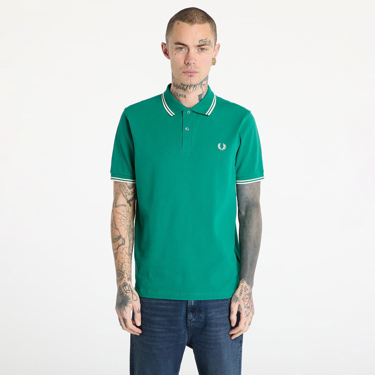 Polo tričko Fred Perry Fred Perry Twin Tipped Shirt Zelené | M3600 Y37, 0
