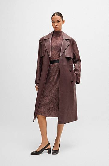 Sveter BOSS Plissé Tulle High-Neck Top Ružová | 50521730, 1