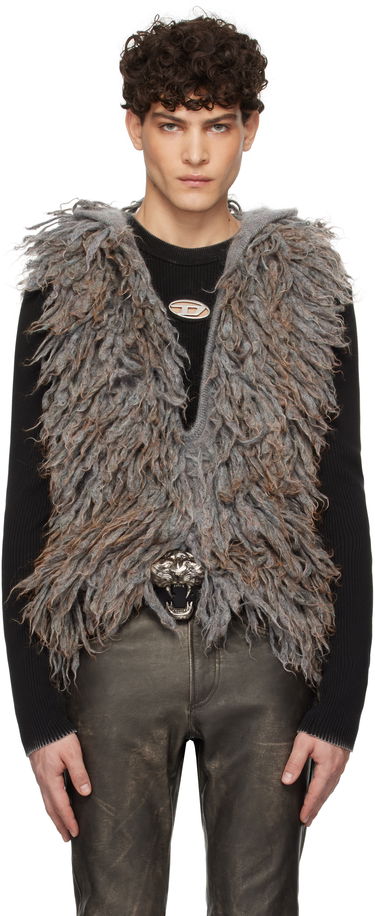 Vesta Diesel Furry Knit Vest Šedá | A17039-0DBDJ-96X, 0