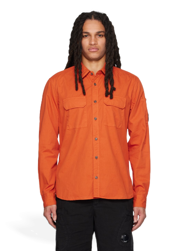 Košeľa C.P. Company Garment-Dyed Shirt Oranžová | 14CMSH157A-002824G