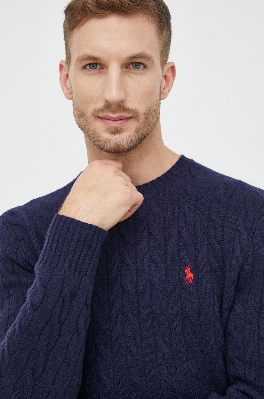 Sveter Polo by Ralph Lauren Jersey Pullover Navy | 710876762002, 0