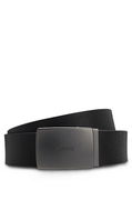 HUGO Leather Belt with Plaque Buckle
