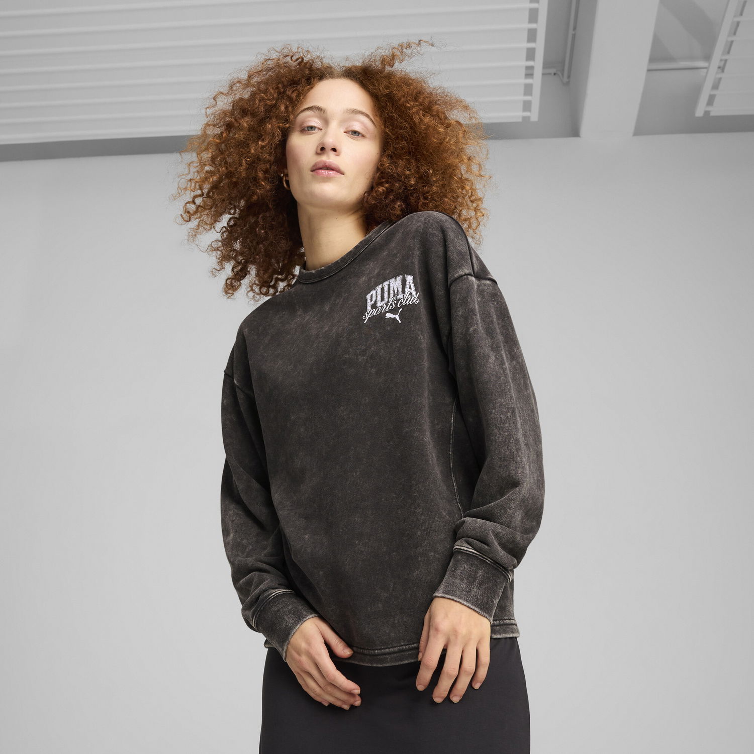 Sveter Puma CLASS Comfort Washed Crew Sweatshirt Čierna | 685032_01, 0