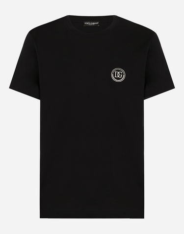 Tričko Dolce & Gabbana Short-sleeved T-shirt With Dg Embroidery Čierna | G8RN8ZG7M8XB0665, 0