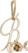 Blumarine Logo Letter "B" Keychain with Rose and Butterfly Charms
