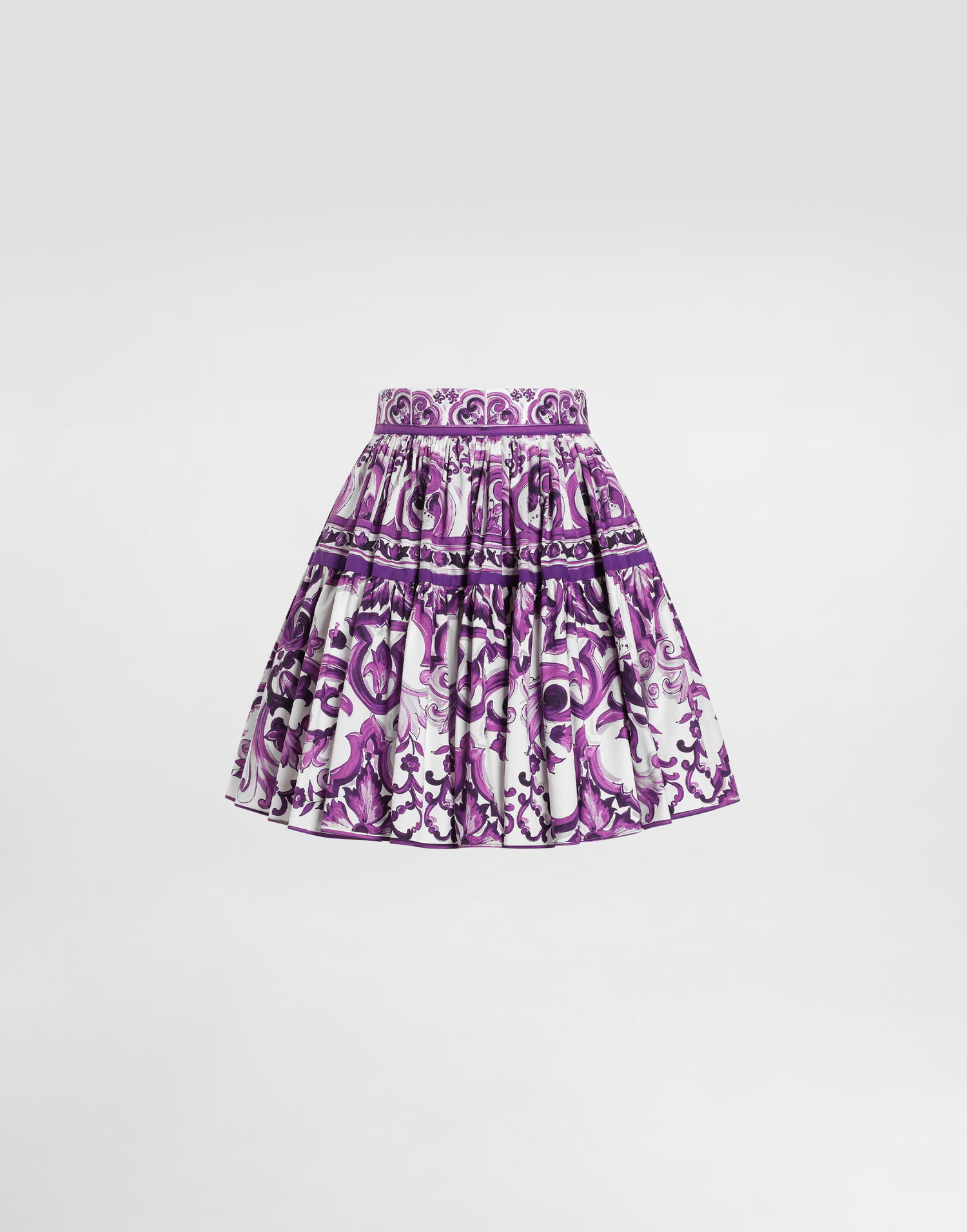 Sukňa Dolce & Gabbana Dolce & Gabbana Majolica Print Poplin Short Skirt Fialová | F4CB1THH5EQI23TN, 0