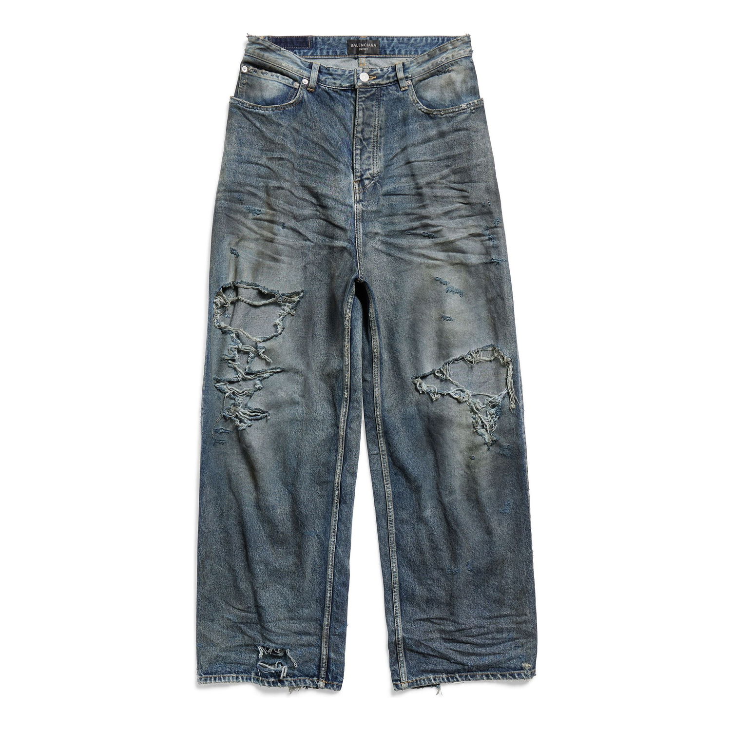 Džínsy Balenciaga Baggy Destroyed Jeans Modrá | 745213TNW014974, 0