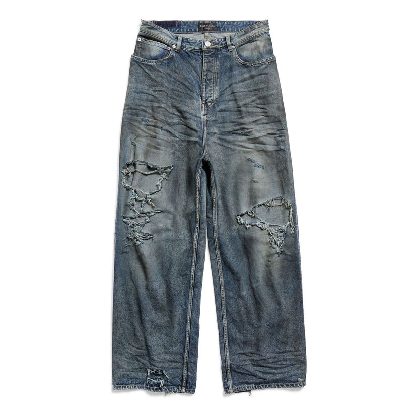 Džínsy Balenciaga Baggy Destroyed Jeans Modrá | 745213TNW014974