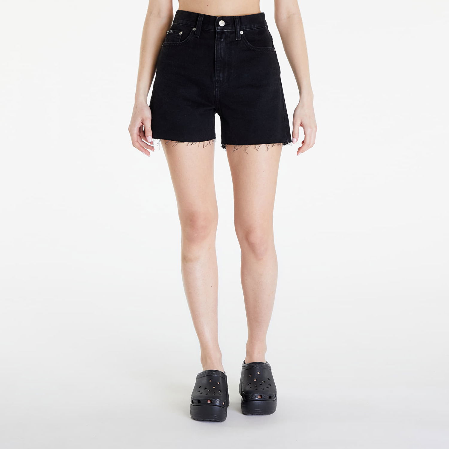 Šortky CALVIN KLEIN Jeans Mom Shorts Denim Black Čierna | J20J222812 1BY, 0