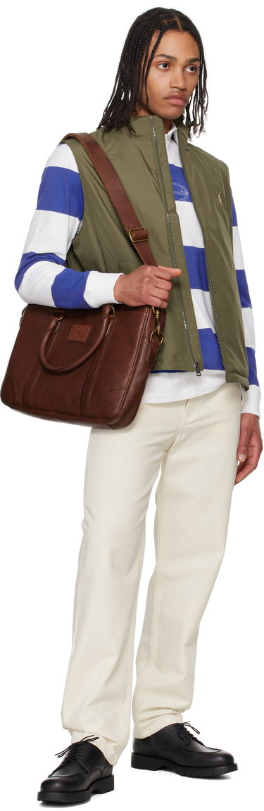 Taška cez rameno Polo by Ralph Lauren Ralph Lauren Heritage Leather Briefcase Hnedá | 405946033001, 3