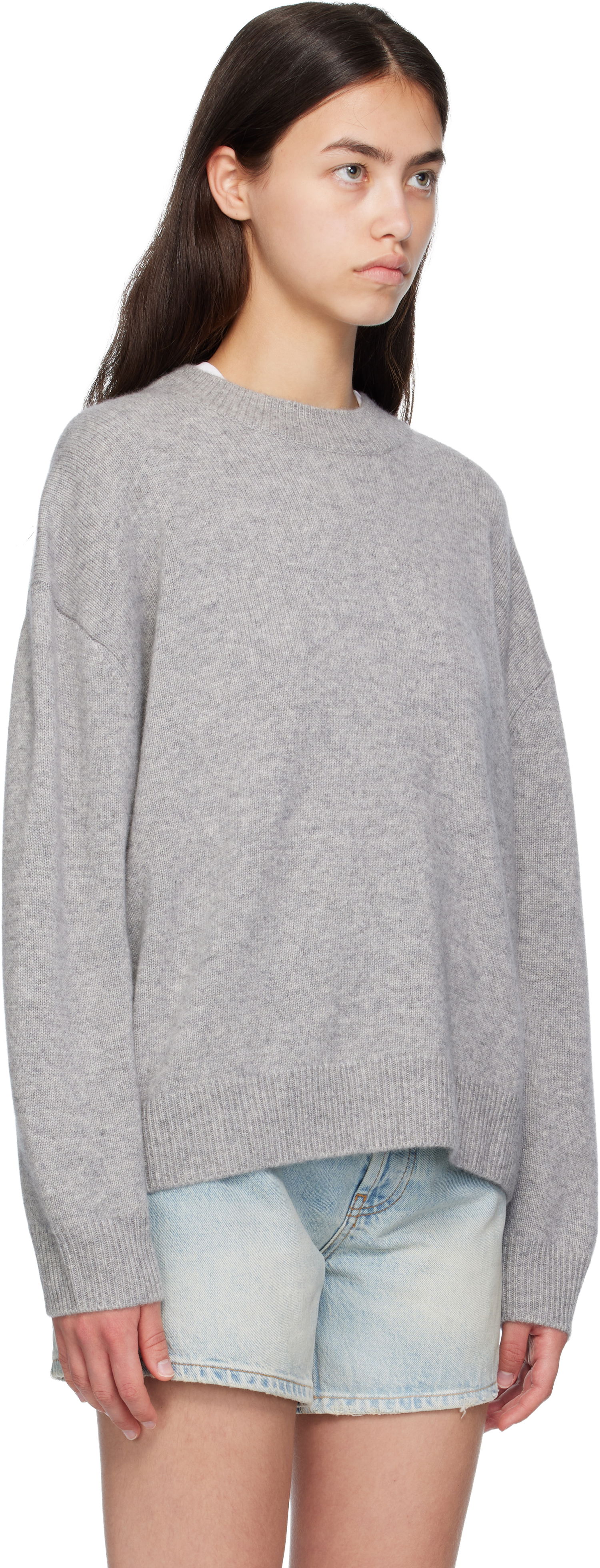 Sveter Anine Bing Lee Crew Sweater Šedá | A-09-10662-MHG1, 1