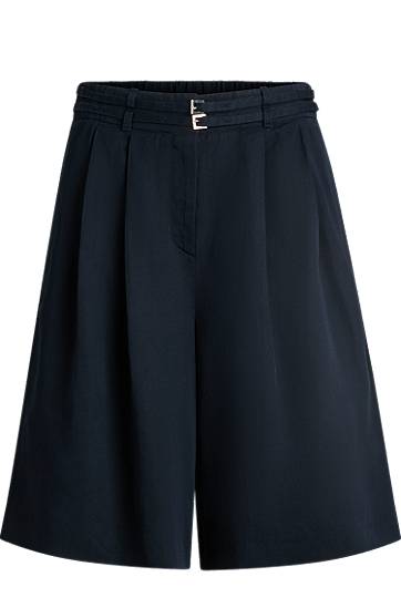 Šortky BOSS Wide Leg Belted Culottes Navy | 50537809, 0