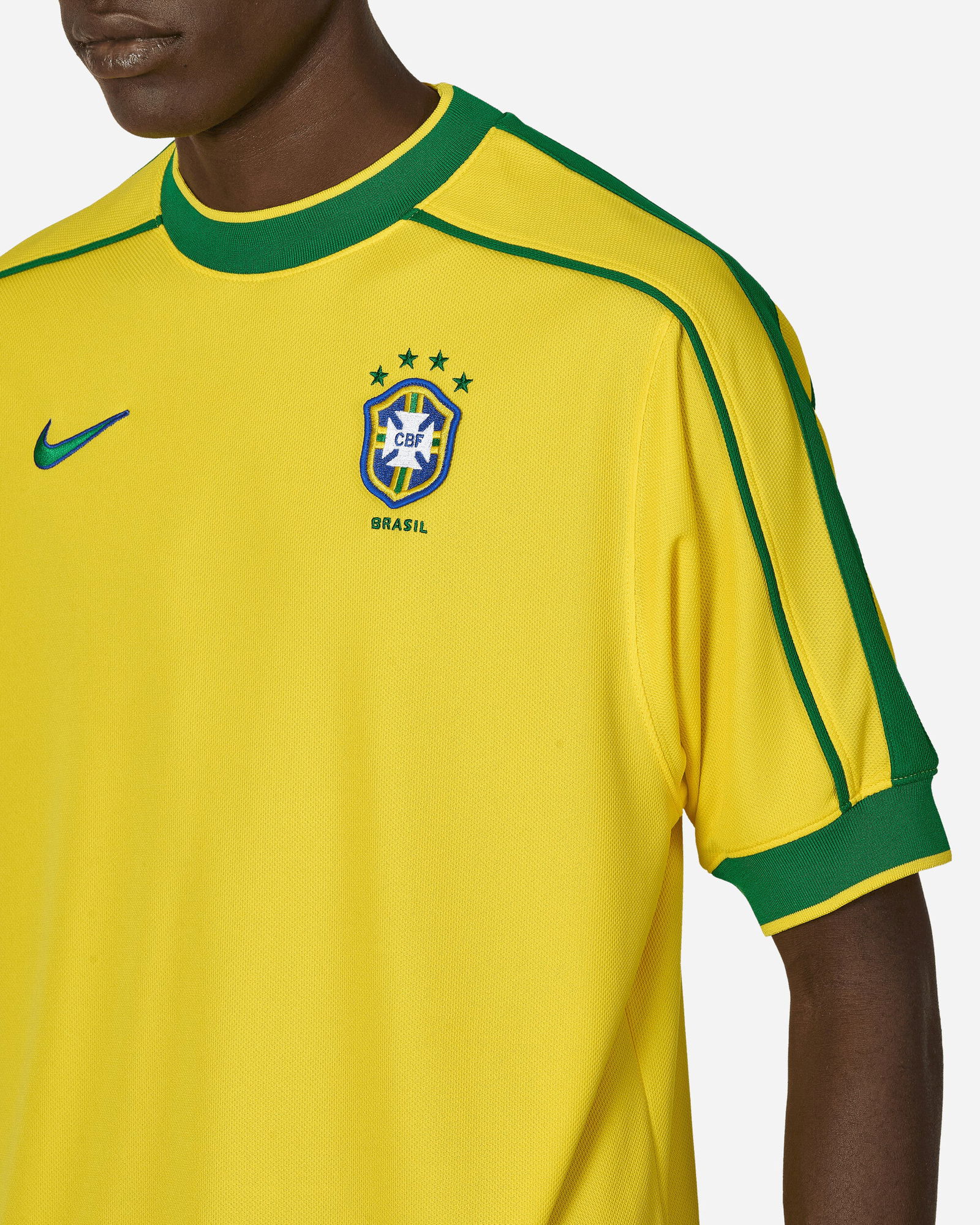 Brazil 1998 Reissue Football Replica Jersey Varsity Maize