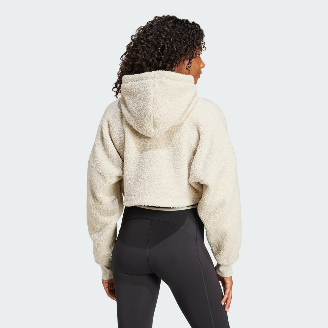 Mikina adidas Performance MOON BOOT Cropped Fleece Hoodie Biela | IY8050, 1
