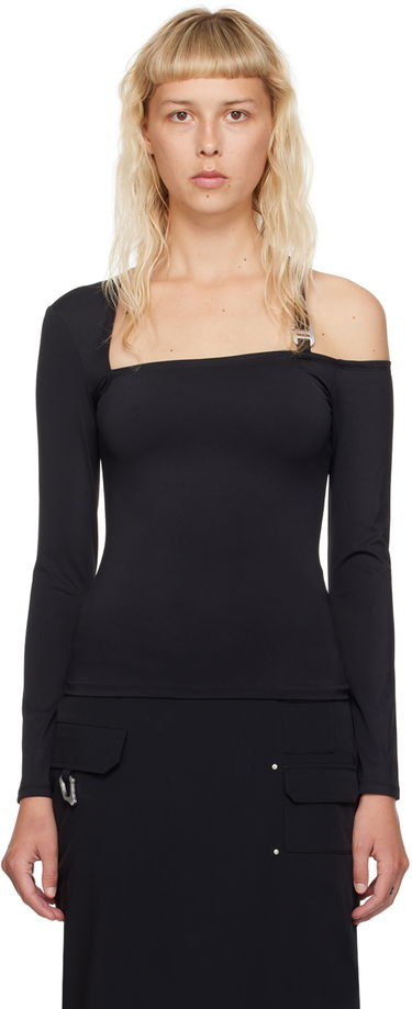 Tričko HELIOT EMIL One Shoulder Long Sleeve T-Shirt Čierna | HE_W_13_026_P04_BLK01, 0