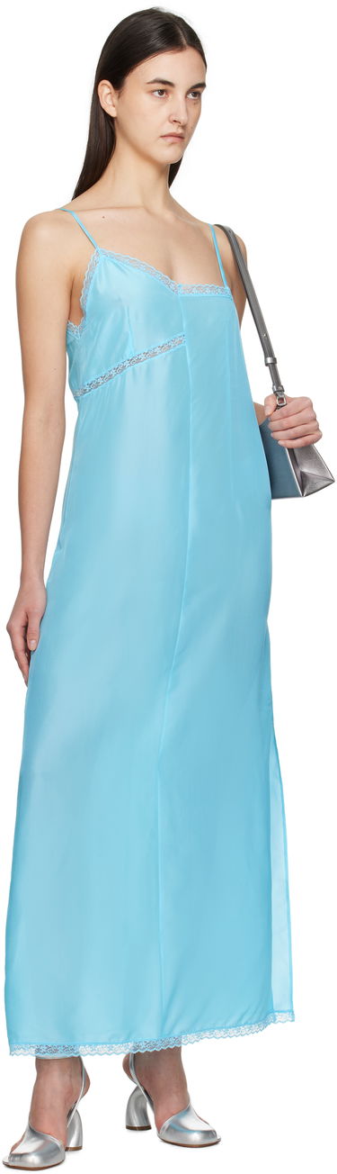 Šaty Maison Margiela MM6 Maison Margiela Lace Camisole Maxi Dress Modrá | S52CT0785 M35244, 3
