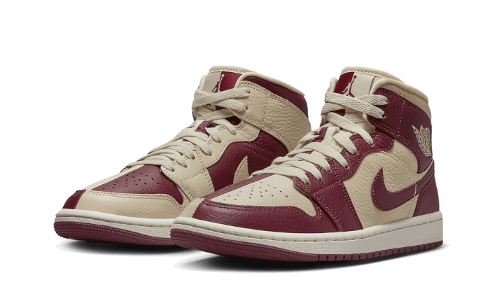 Air Jordan 1 Mid Split "Beach Cherrywood Red"