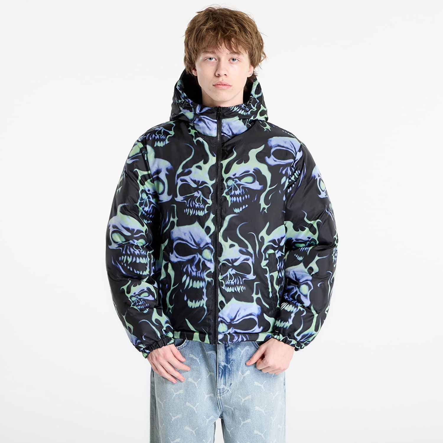 Prešívaná bunda Wasted Paris Skull Puffer M L Čierna | WP_000338, 1
