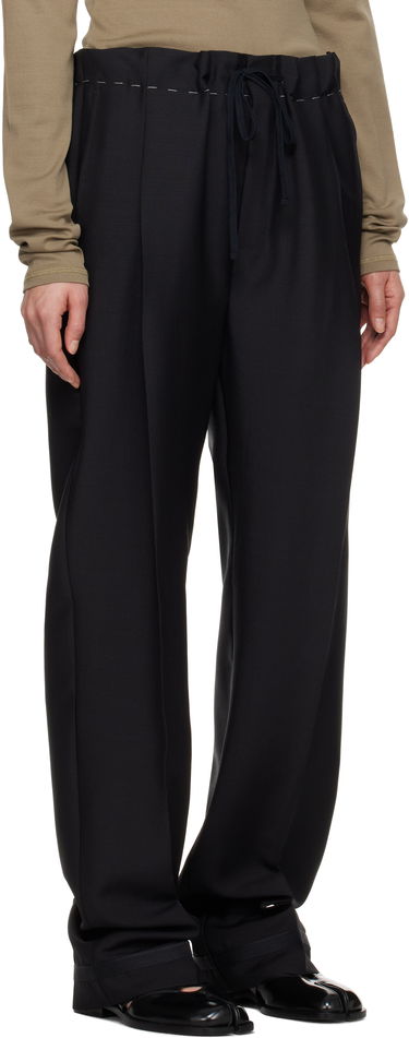 Nohavice Maison Margiela Maison Margiela Wool Mohair Drawstring Trousers Čierna | S51KA0602 M35301, 1