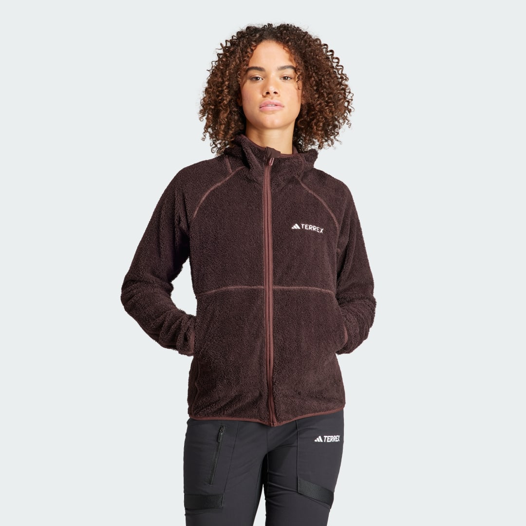 Bunda adidas Originals TERREX TECHROCK REVERSIBLE HIGH PILE Vínová | IB1863, 0