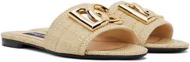 Tenisky a topánky Dolce & Gabbana Dolce&Gabbana Raffia Slide Sandals Béžová | CQ0592 AR344, 3