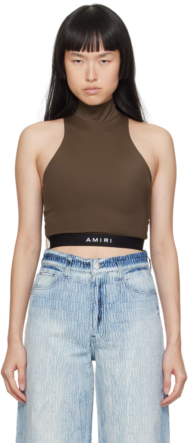 Tielko AMIRI AMIRI Mock Neck Tank Top Hnedá | AW23WAT003-210, 0