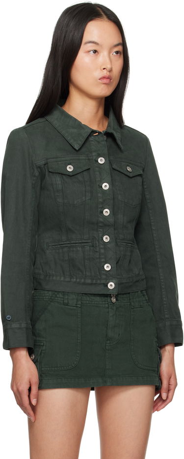 Bunda GUIZIO Guizio Ares Faux Fur Denim Jacket Zelené | F24701W100, 3