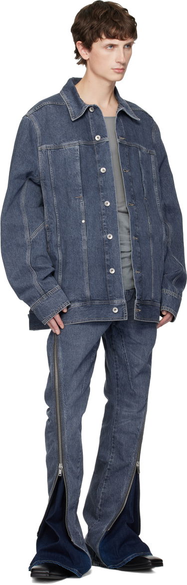 Džínsy Rick Owens DRKSHDW Concordians Bolan Banana Zipped Denim Jeans Modrá | DU02E7363 DGY, 3