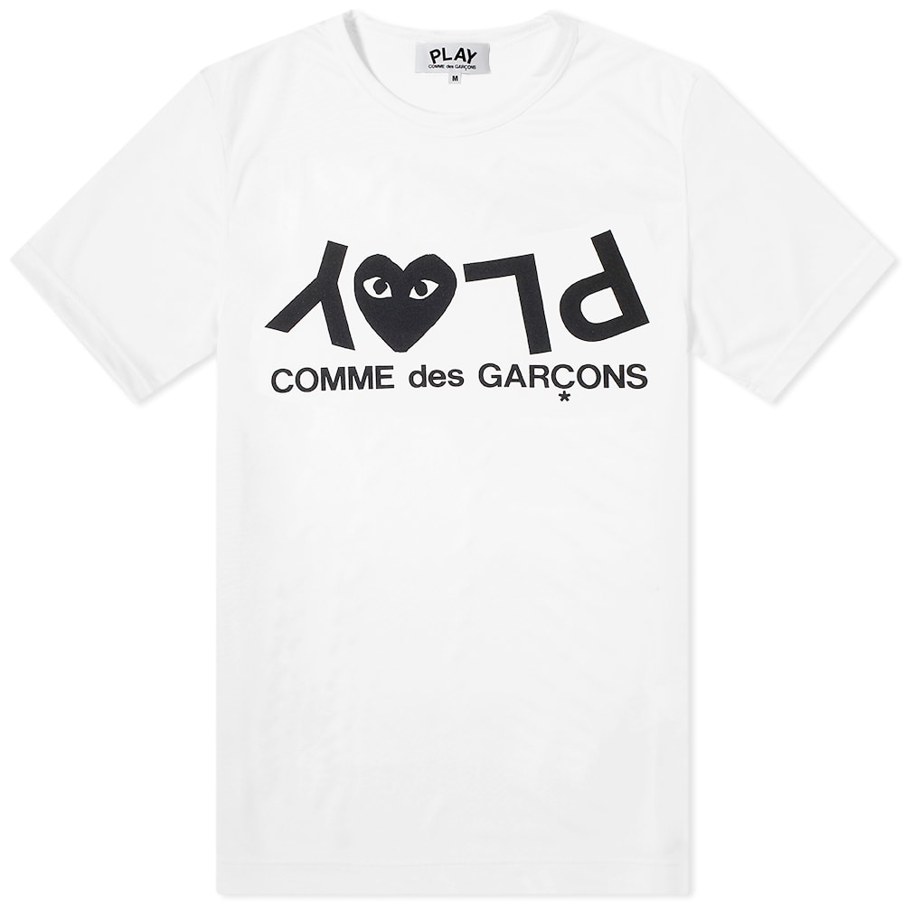 Tričko Comme des Garçons Play Inverted Text Logo Tee Biela | P1T068-1, 0