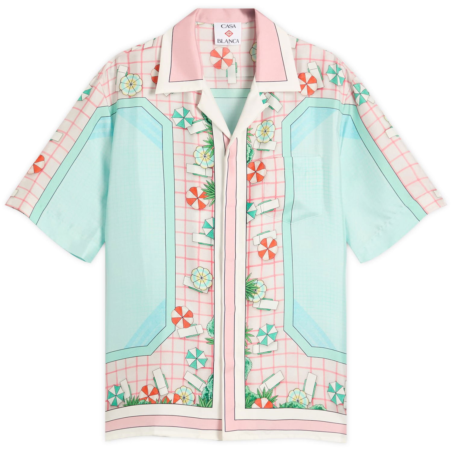 Košeľa Casablanca Casablanca Cuban Collar Short Sleeve Silk Shirt, Size Large Rôznofarebný | MPF25-SH-003-08, 0