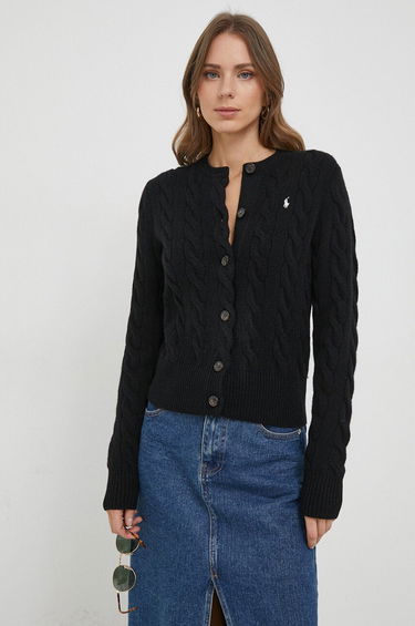 Sveter Polo by Ralph Lauren Cable Knit Cardigan Čierna | 211910443, 0