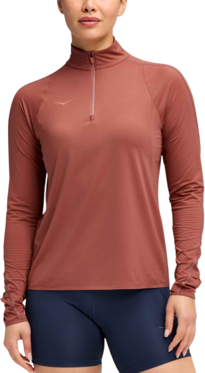 Mikina Hoka One One GlideTech Quarter Zip Top Červená | 1164155-roug