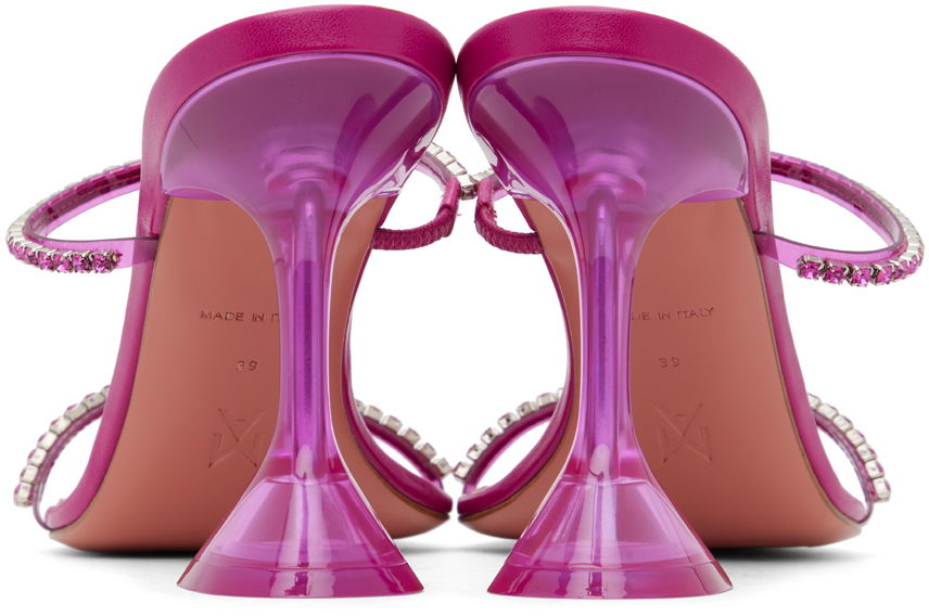 Doplnky Amina Muaddi Amina Muaddi Gilda Glass Heeled Sandals Ružová | GILDA GLASS SLIPPER PVC, 1