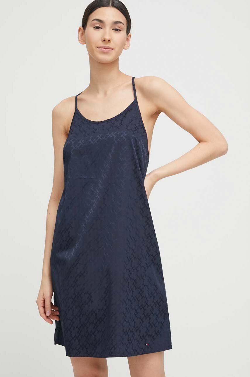 Pyžamo Tommy Hilfiger Monogram Satin Nightdress Navy | UW0UW04423.PPYX, 0