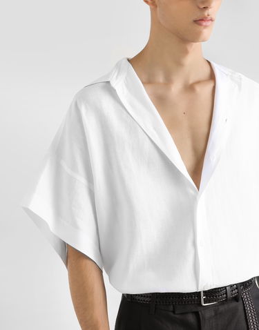Košeľa Dolce & Gabbana Dolce & Gabbana Linen Short Sleeve Shirt Biela | G5NE4TFU4JBW0800, 3