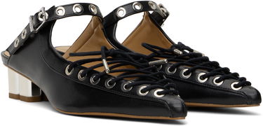 Tenisky a topánky GANNI GANNI Oleatex Lace-Up Mules Čierna | S2925, 3