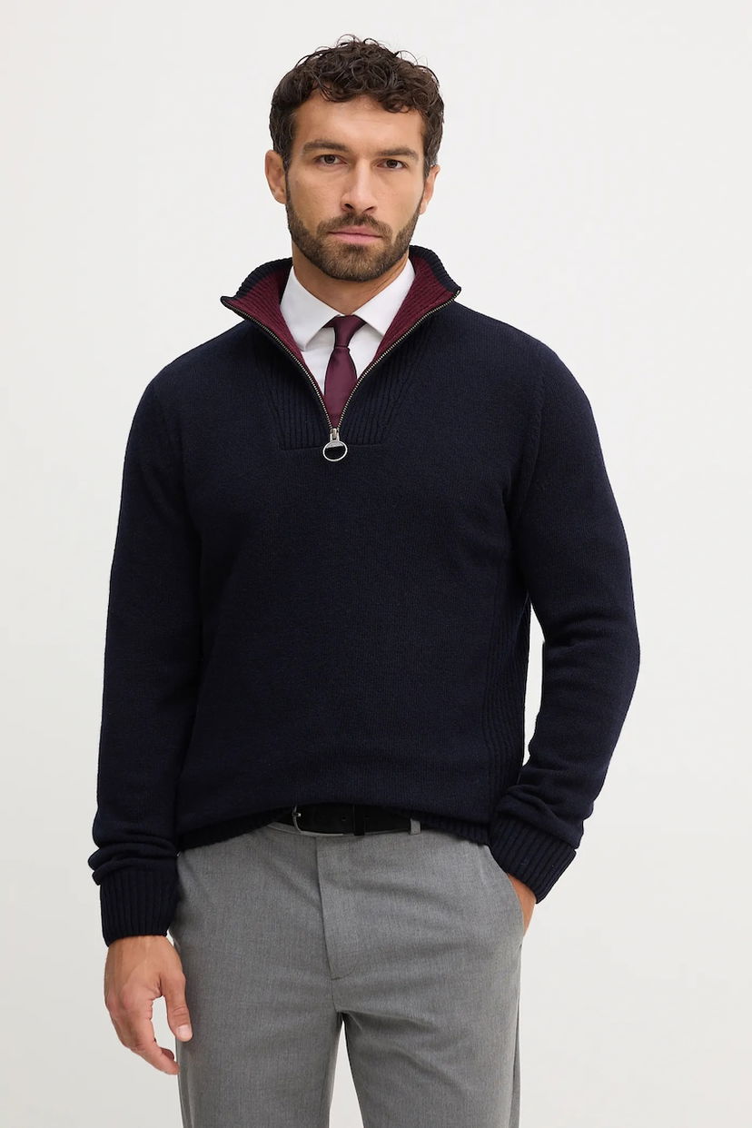 Sveter Barbour Barbour Nelson Half Zip Sweater Navy | MKN0863