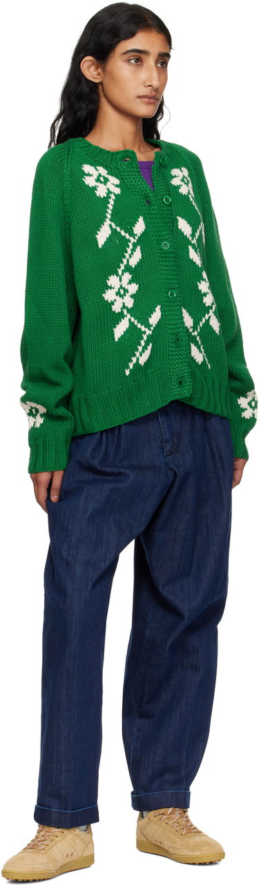Sveter YMC YMC Atomic Knit Cardigan Zelené | Q8YMD, 3