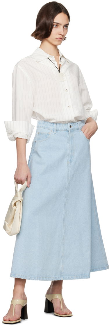 Sukňa Nanushka Nanushka Cintia Denim Midi Skirt Modrá | NW25SSSK24152, 3