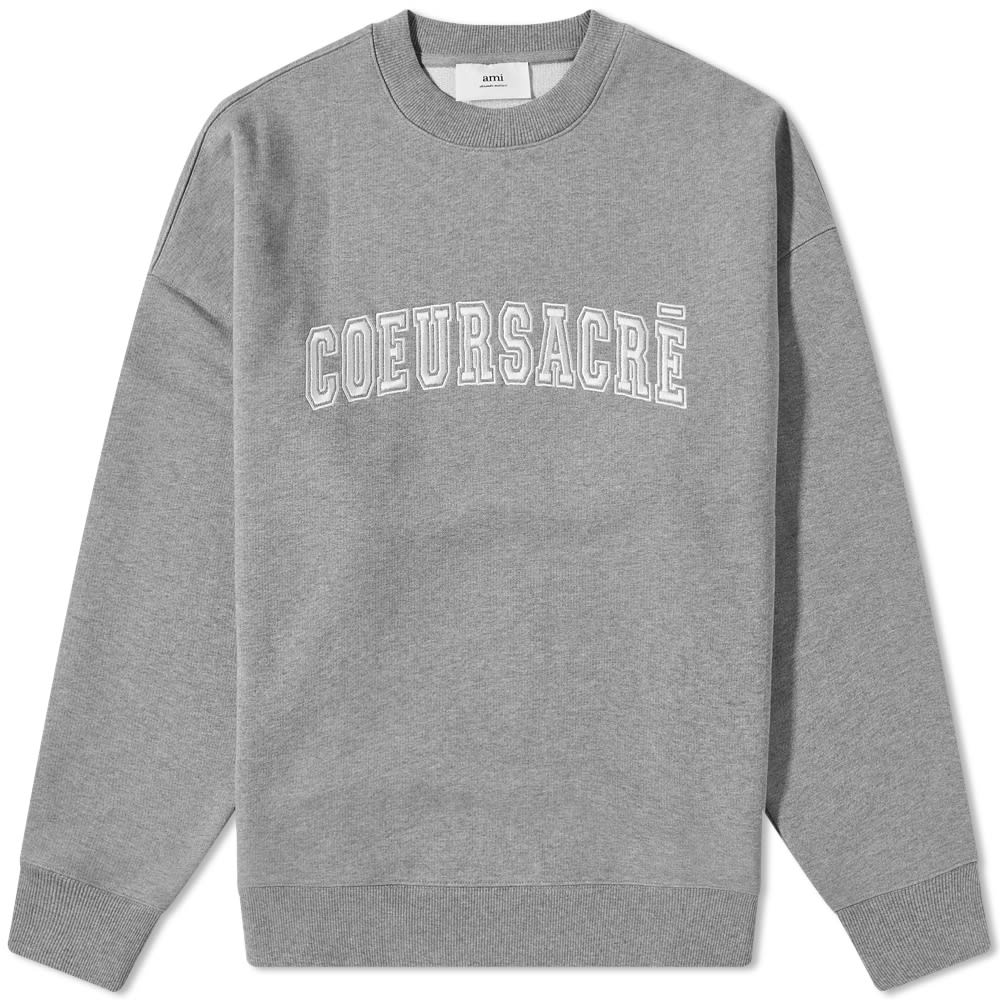Mikina AMI Coeur Sacre Crew Sweat Šedá | USW009-747-055, 0