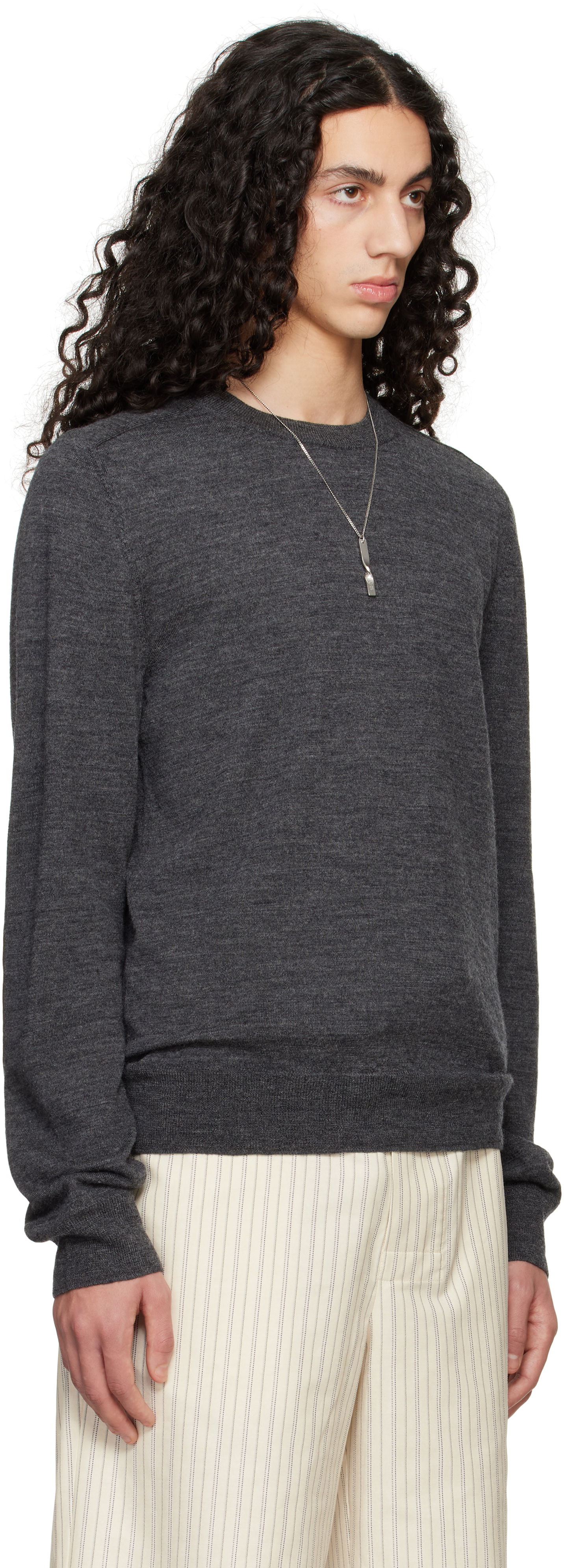 Sveter Maison Margiela Maison Margiela Elbow Patch Sweater Šedá | S50HL0041 M13098, 1