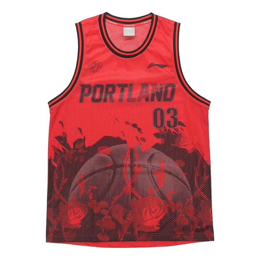 Tielko Li-Ning Portland Custom Basketball Jersey Červená | AAYQ089-3