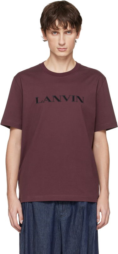 Tričko LANVIN Embroidered 'Lanvin' Cotton T-shirt Vínová | RM-TS0012-J300-H25, 0