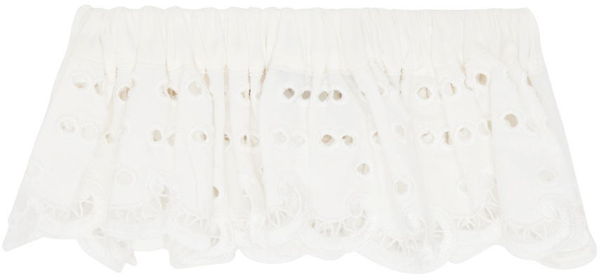 Opasok Chopova Lowena Exclusive Off-White Ruffled Garter Biela | W6340, 1