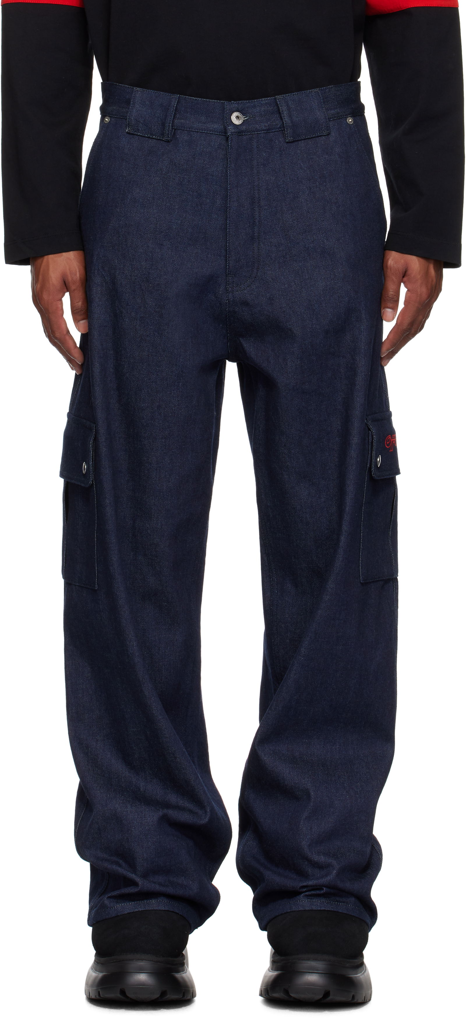 Script Raw Denim Cargo Pants