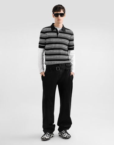 Polo tričko Dolce & Gabbana Dolce & Gabbana Silk Knit Logo Polo Shirt Čierna | GXZ02TJBSN4N0004, 1
