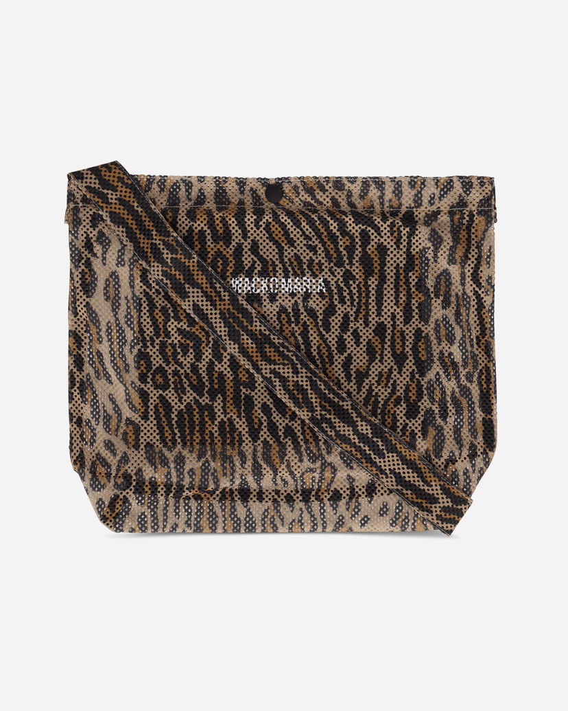 Taška cez rameno WACKO MARIA Speak Easy Leopard Print Mesh Shoulder Bag Hnedá | 25SS-WMA-BG04 BEIGE
